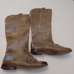 Frye Paige Tall Leather Low Heel Riding Boots Sz 10